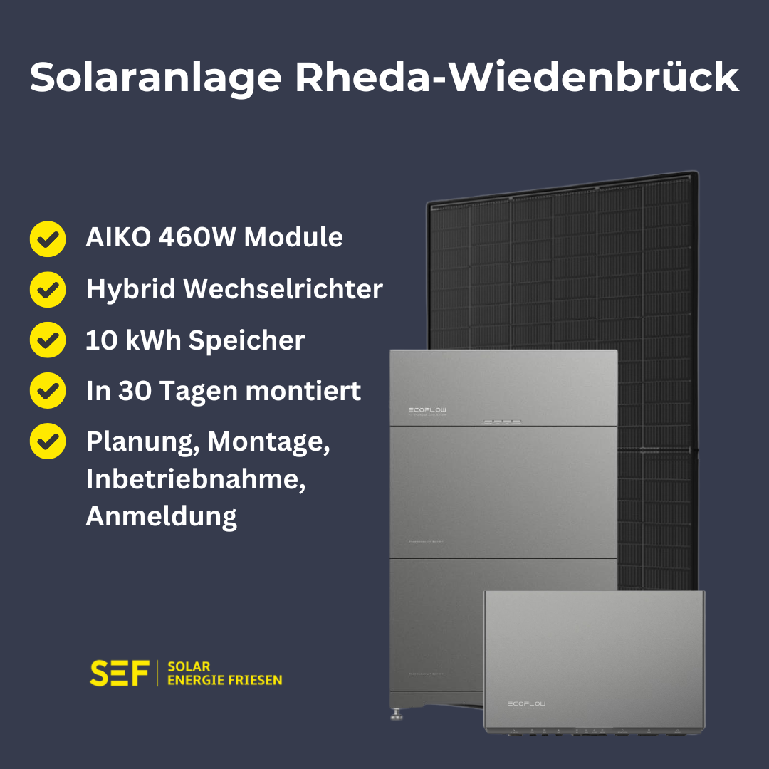 Photovoltaik Rheda Wiedenbrück - Ihre schlüsselfertige Solaranlage mit Speicher und Montage