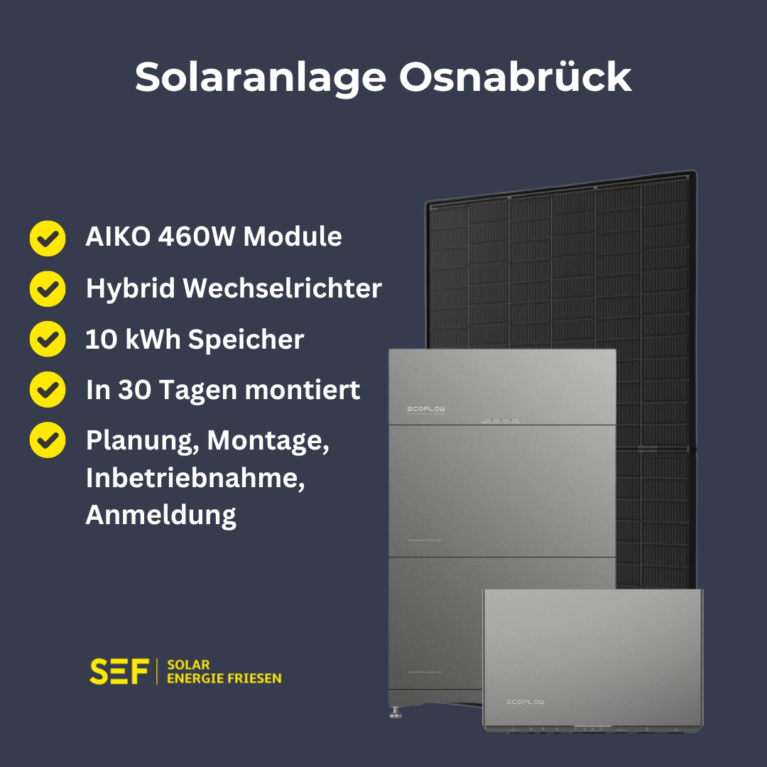 Photovoltaik Osnabrück - Ihre schlüsselfertige Solaranlage mit Speicher und Montage